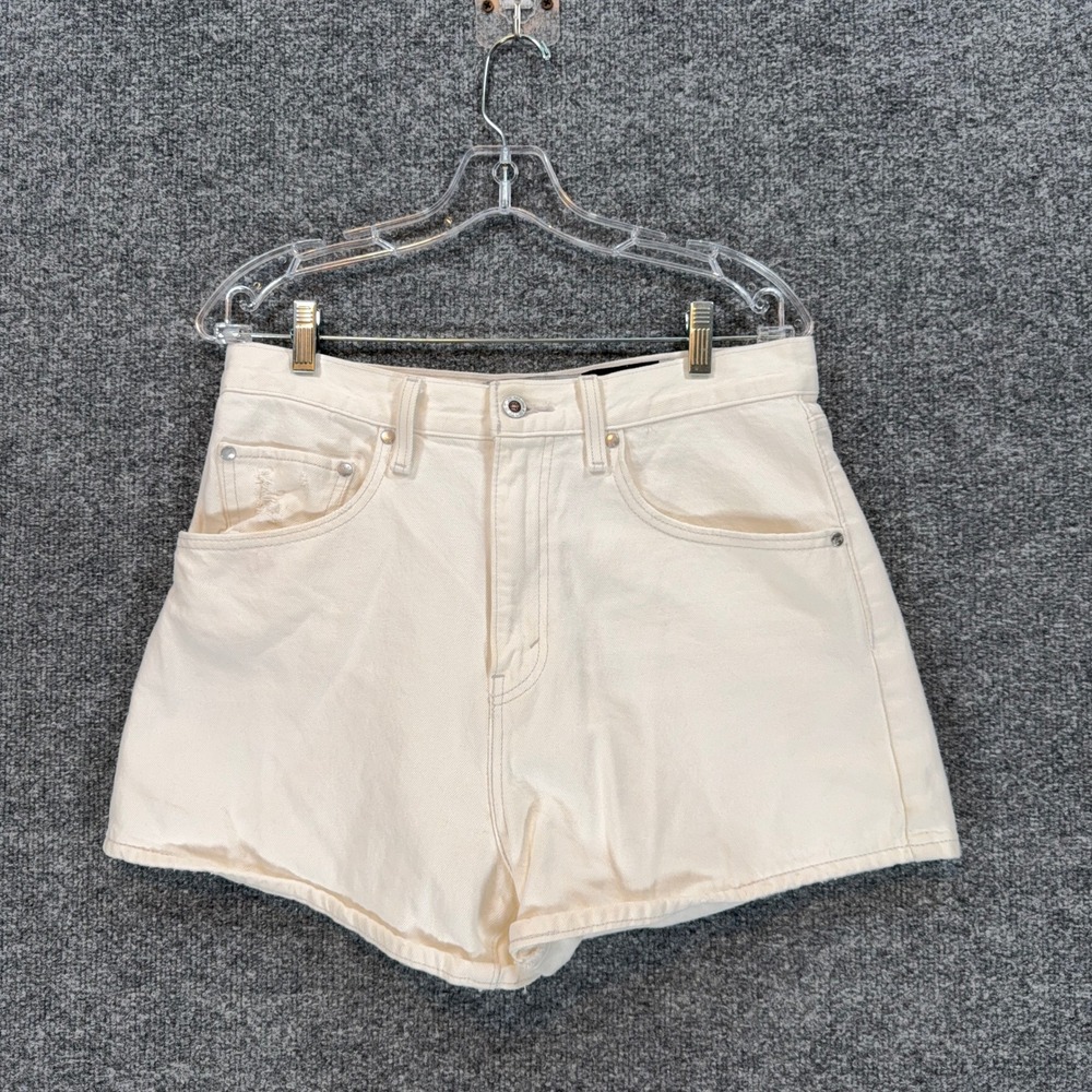 Levis Silvertab Jean Shorts Women 30 White High Waisted Denim Mom Casual Y2K